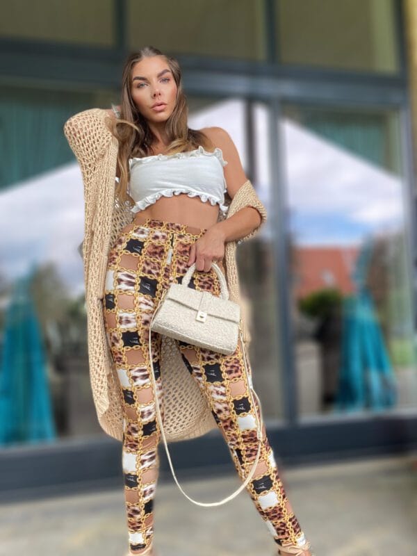 Exclusive leggins wild gold chains