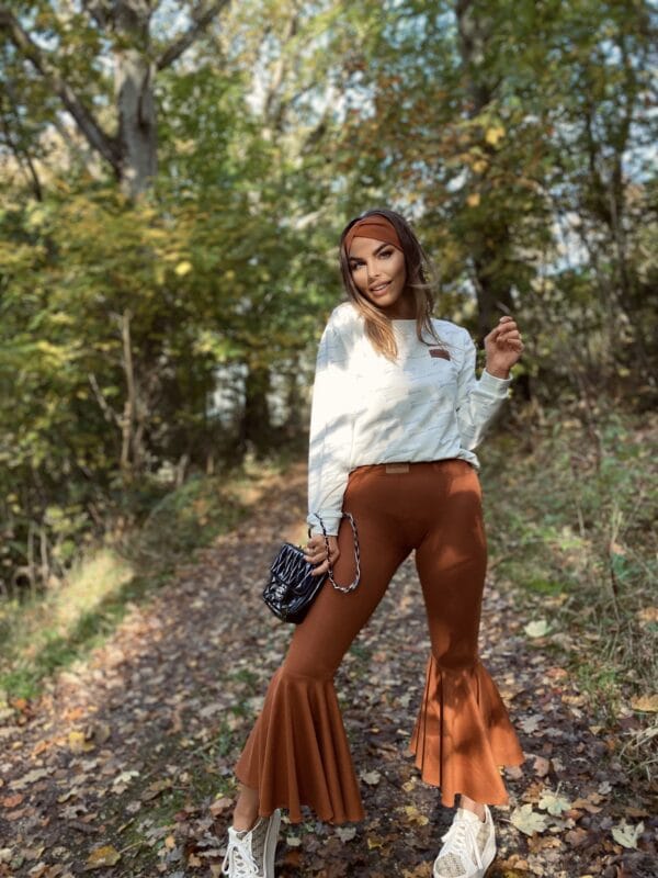 Cotton flared trousers