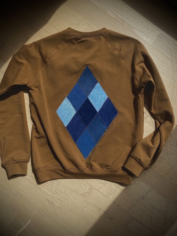 Eco vintage set – sweatshirt back with denim diamond