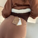 spodnie bawelniane mocha mousse