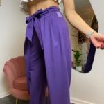 Stylowe spodnie z bawełny, głęboki fiolet, luksusowa kolekcja Sensual Woman