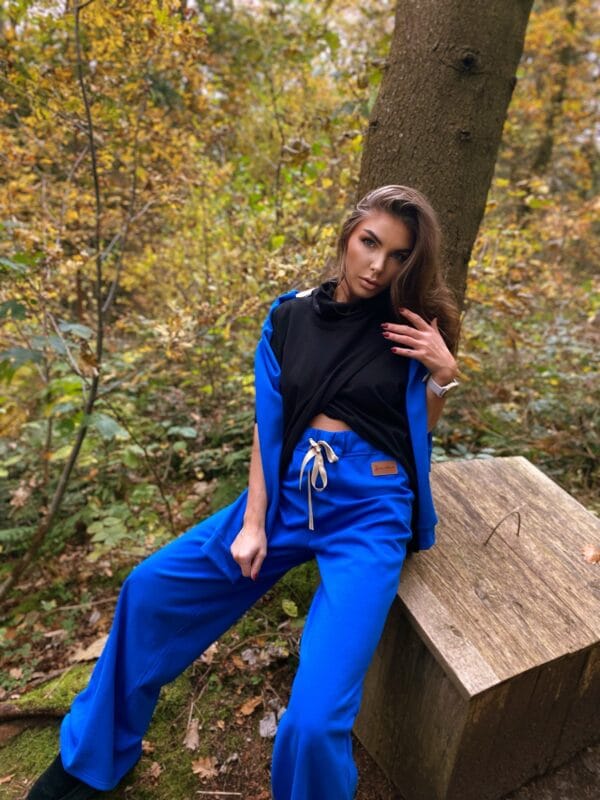 Cotton tracksuit set – cobalt serenity