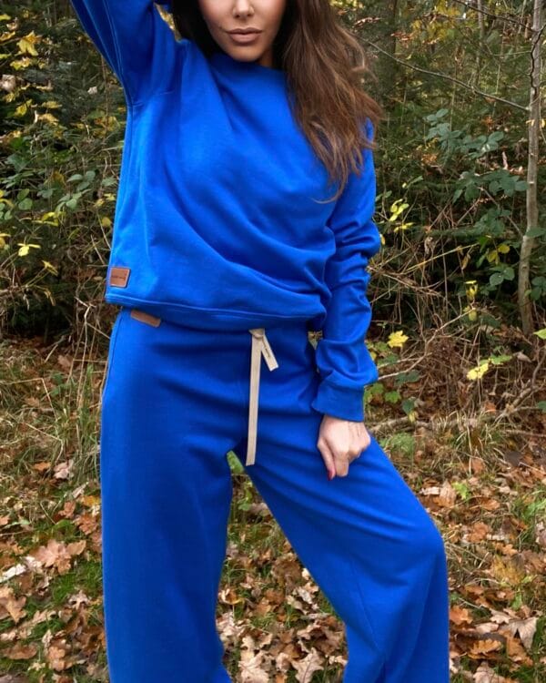 Cotton tracksuit set – cobalt serenity - obrazek 3
