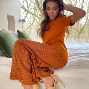 Komplet damski pomarańczowy z bawełny – Sensual Woman