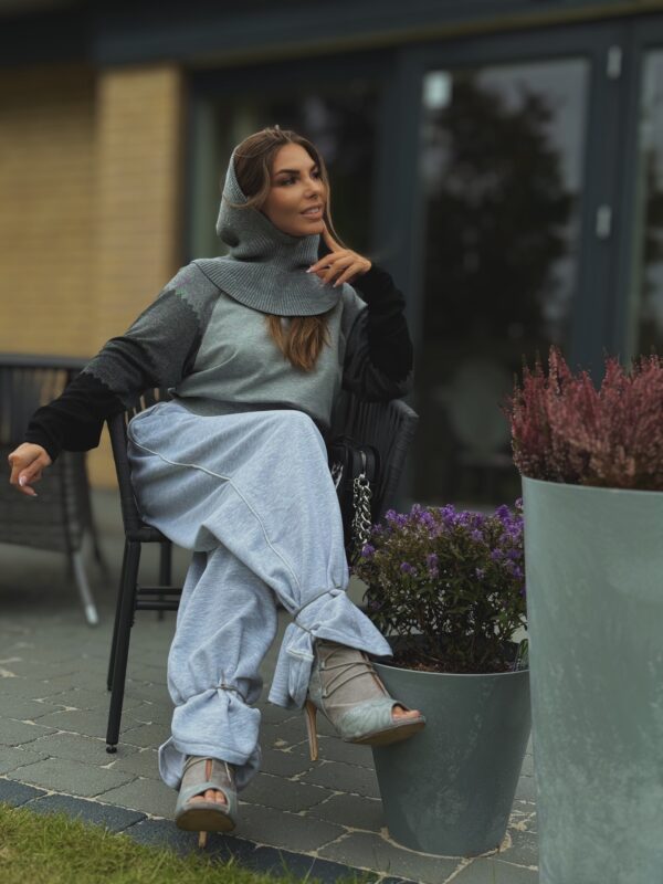 Bluza bawełniana oversize z kontrastowymi rękawami – stylowa moda uliczna Sensual Woman