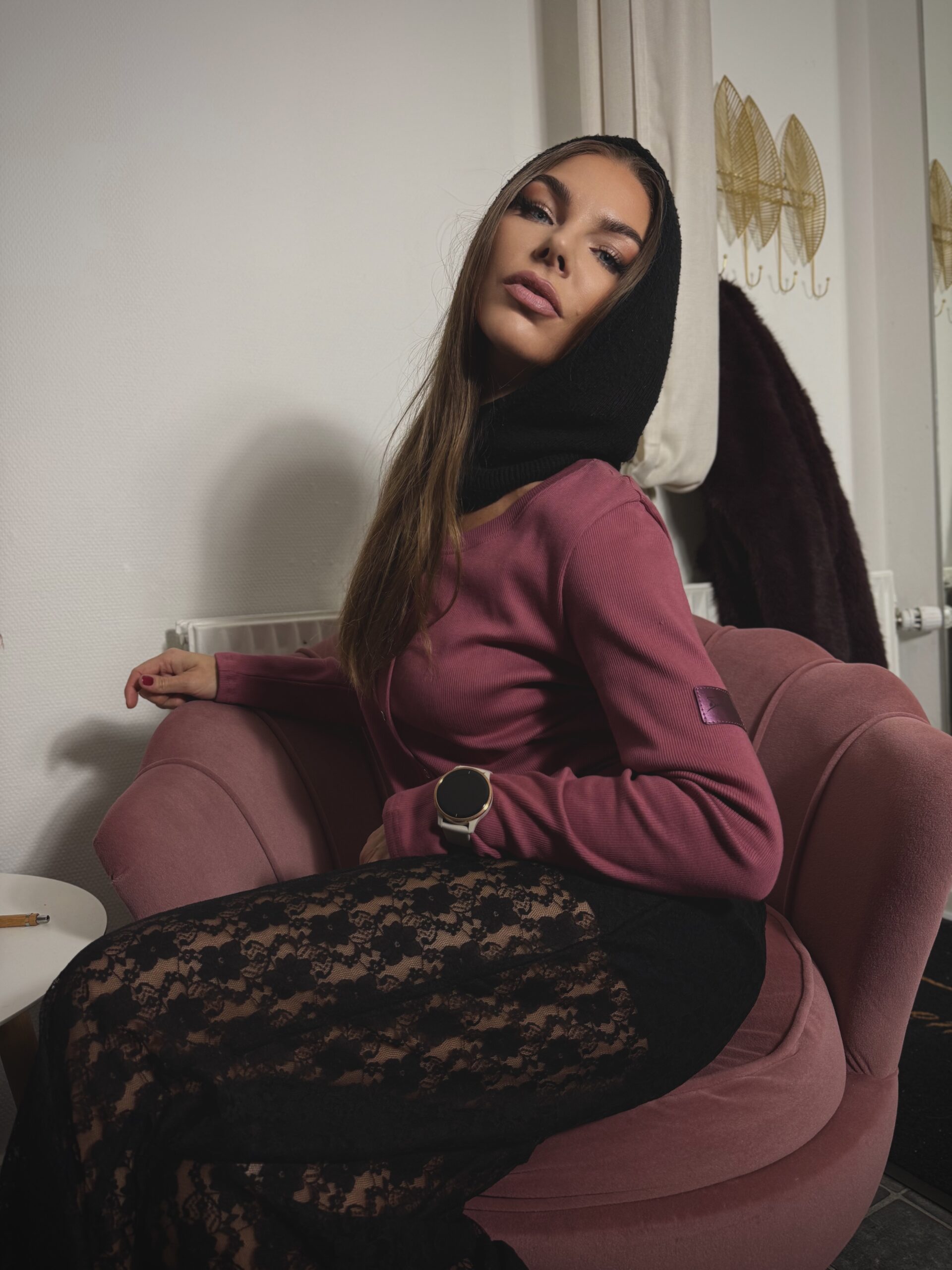 Ribbed blouse Creamy Burgundy Sensual Woman – bok