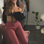 Legginsy prążkowane Creamy Burgundy Sensual Woman – kobieca stylizacja w butiku