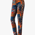 pomarańczowe spodnie z wiązaniem i printem od sensual woman