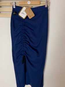 Granatowa spódnica bawełniana maxi z regulowanym marszczeniem Navy Peony